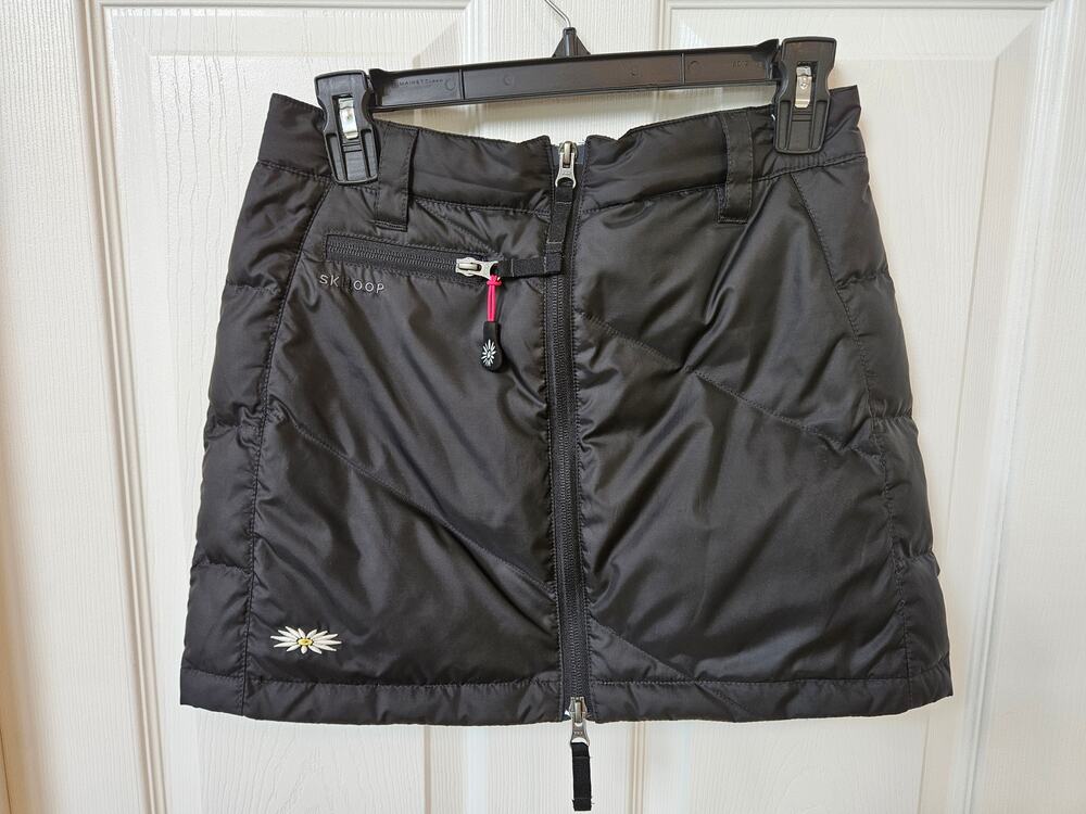SKHOOP Black Down Insulated Winter Skirt XS Full Zip Outdoor Puffer Skirt